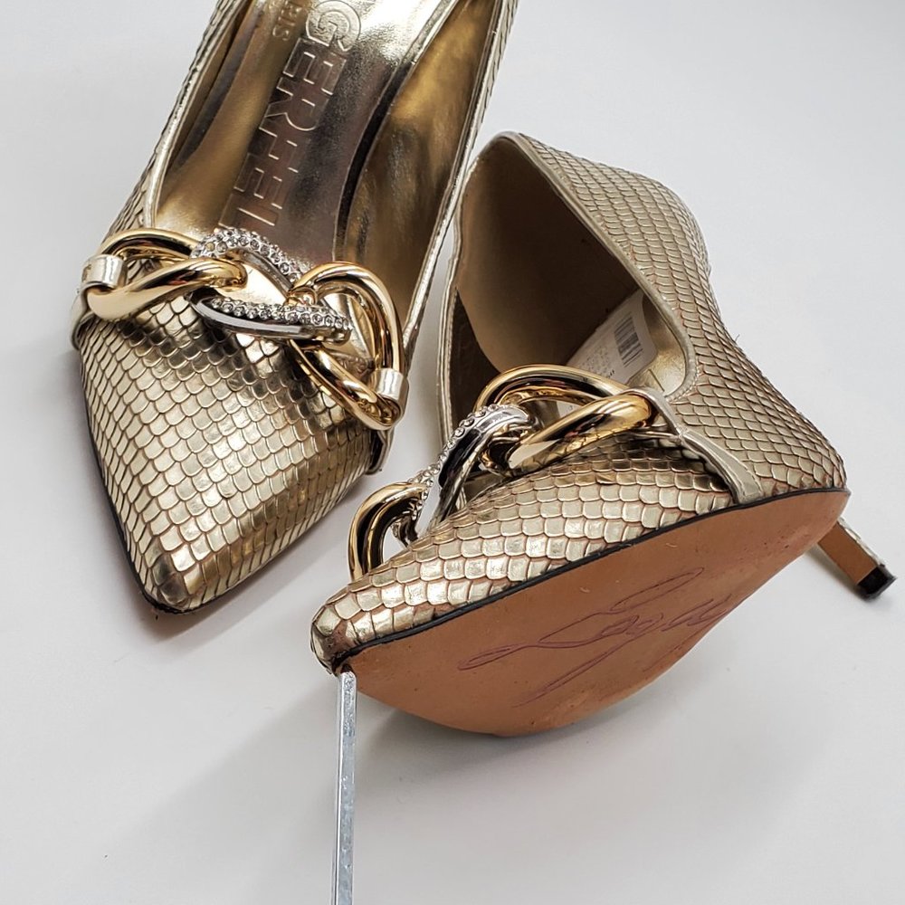 Karl Lagerfeld Paris Rhinestone Chain Metallic Heels - Picture 13 of 16